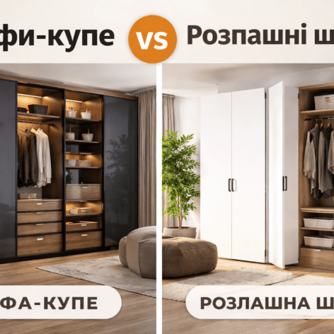 Шафи-купе vs розпашні шафи: що обрати для сучасного дому